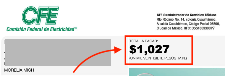 Total a pagar